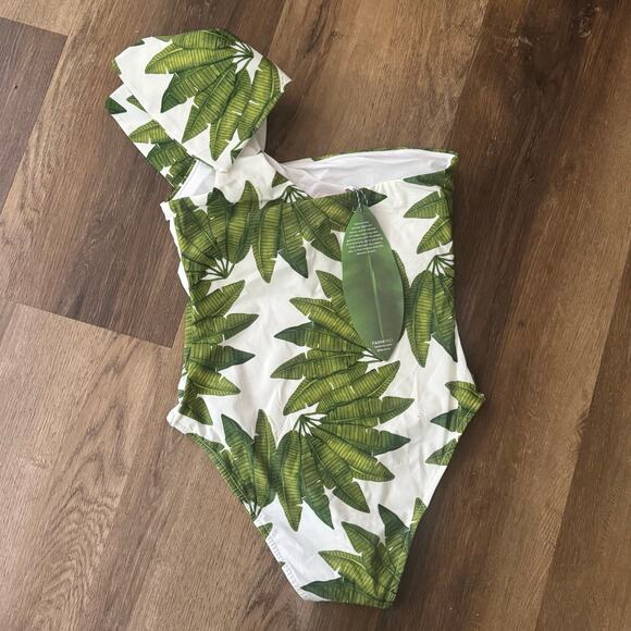 Farm Rio Off-White Palm Fan One Piece Swimsuit - Picture 5 of 9